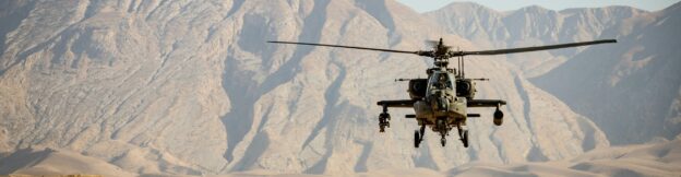 Helicopter over the dessert